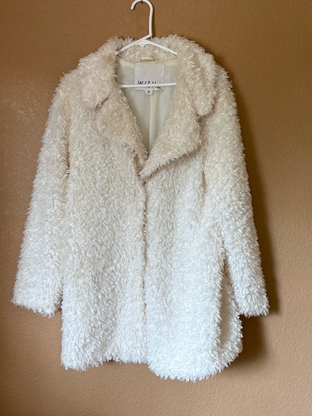WISH Cream Faux Shearling Teddy Coat